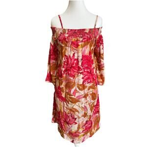 Coverup Tunic Cold-Shoulder Dress Women's Small Fairycore Beach Boho Pink Fairy